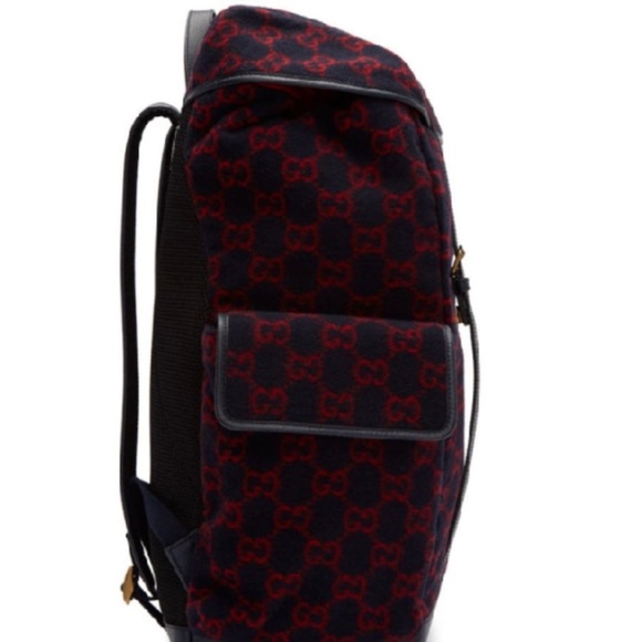 SOLD! Gucci Wool Monogram Backpack Like  New! 16.5 by 10.5 - Picture 9 of 12